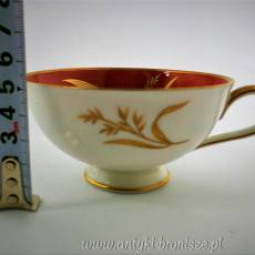 Filiżanka porcelanowa (trio) ręcznie malowana Niemcy Rhenania Duisdorf 1935-1957r
