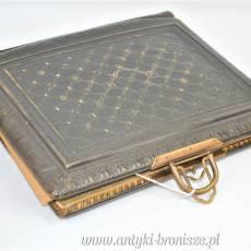 Secesyjna okładka albumu na fotografie skóra ok.1900r 28/23cm