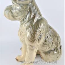 Pies szczeniak szary porcelana Rumunia poł.XXw 34/34cm