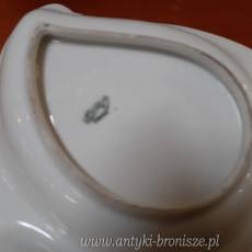 Patera 3-komorowa ze zlocona raczka w kwiaty - porcelana sygn. Limoges - poz. 4729