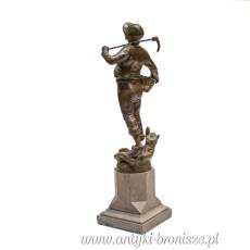 Poławiacz małży rzeźba brąz artystyczny sygnowana Géo Maxim Francja lata 20te wys.44cm