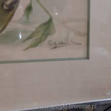 Akwarela - "Bukiet kwiatow, podpisana GABRIEL, w ramie alu - rozm.wew.48x37cm - poz. 607