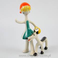 Czerwony Kapturek lalki projekt Ősz Szabó Antónia Hollohaza węgierskie figurki porcelanowe lata 60te
