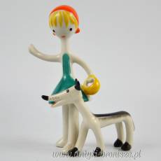 Czerwony Kapturek lalki projekt Ősz Szabó Antónia Hollohaza węgierskie figurki porcelanowe lata 60te
