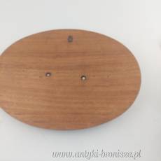 Plakieta secesyjna cynowa drewno orzechowe po renowacji Georg Bommer XIX / XXw