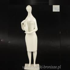 Kobieta z dzbanem posąg biały Török János Zsolnay lata 60te