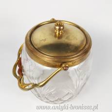 Bombonierka na ciastka kryształ / metal Francja ok.1900r