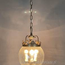 Żyrandol KULA, lampa szklana, sufitowa, antyczna