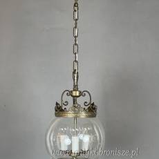 Żyrandol KULA, lampa szklana, sufitowa, antyczna