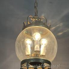 Żyrandol KULA, lampa szklana, sufitowa, antyczna