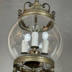 Żyrandol KULA, lampa szklana, sufitowa, antyczna