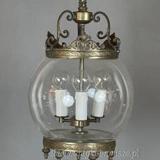 Żyrandol KULA, lampa szklana, sufitowa, antyczna