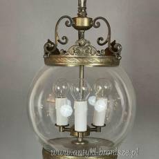 Żyrandol KULA, lampa szklana, sufitowa, antyczna
