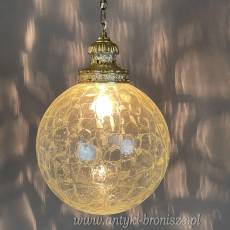 Żyrandol KULA, lampa szklana, sufitowa, antyczna