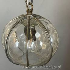 Żyrandol KULA, lampa szklana, sufitowa, antyczna