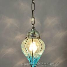 Żyrandol KULA, lampa szklana, sufitowa, antyczna
