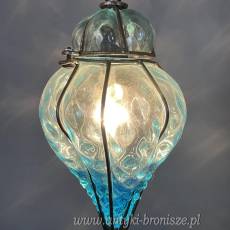 Żyrandol KULA, lampa szklana, sufitowa, antyczna