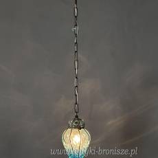 Żyrandol KULA, lampa szklana, sufitowa, antyczna