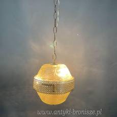 Żyrandol KULA, lampa szklana, sufitowa, antyczna