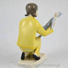 Dziewczynka z pajacem art deco  Miklós Veress Drasche węgierskie figurki lata 60te