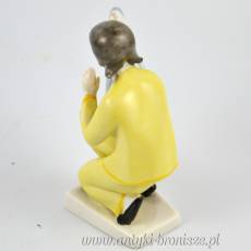 Dziewczynka z pajacem art deco  Miklós Veress Drasche węgierskie figurki lata 60te