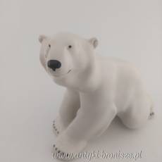 Figura porcelanowa niedźwiedzia Rosja Łomonosow lata 60.XXw