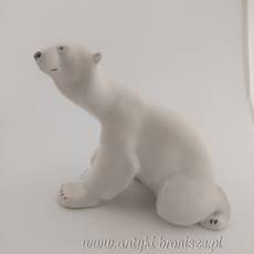 Figura porcelanowa niedźwiedzia Rosja Łomonosow lata 60.XXw