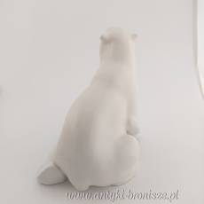Figura porcelanowa niedźwiedzia Rosja Łomonosow lata 60.XXw