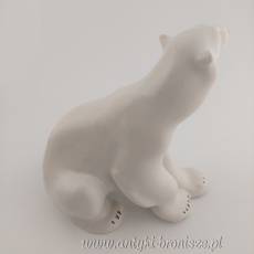 Figura porcelanowa niedźwiedzia Rosja Łomonosow lata 60.XXw