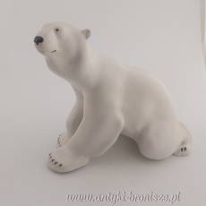 Figura porcelanowa niedźwiedzia Rosja Łomonosow lata 60.XXw