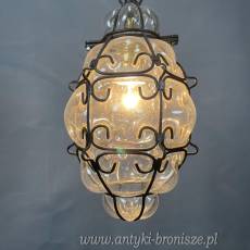 Żyrandol KULA, lampa szklana, sufitowa, antyczna
