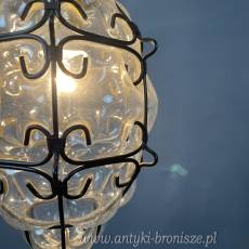 Żyrandol KULA, lampa szklana, sufitowa, antyczna