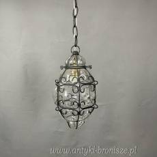 Żyrandol KULA, lampa szklana, sufitowa, antyczna