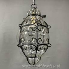 Żyrandol KULA, lampa szklana, sufitowa, antyczna