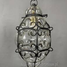 Żyrandol KULA, lampa szklana, sufitowa, antyczna