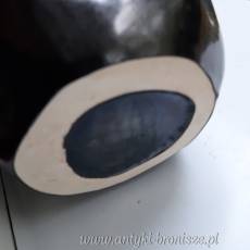 Wazon z ceramiki, czarny - 1950, Wlochy. H: 24cm - poz. 5927