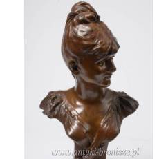 Figura z brazu z brazowa patyna : NELSON za VAN DEN KERCKHOVEN Antoine (1849 - c.1910) "Buntowniczka" - poz.6828