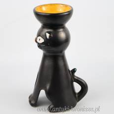 Kot świecznik węgierska ceramika artystyczna lata 60te wys.24cm
