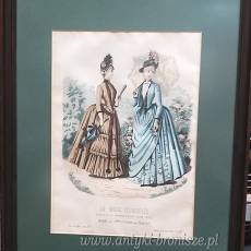 Staloryt kolorowany Paryska Moda La Mode illustrée 1887r