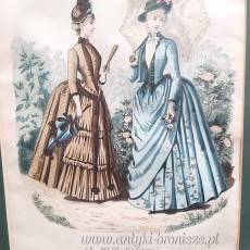 Staloryt kolorowany Paryska Moda La Mode illustrée 1887r