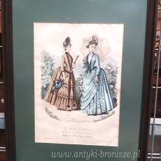 Staloryt kolorowany Paryska Moda La Mode illustrée 1887r