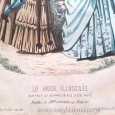 Staloryt kolorowany Paryska Moda La Mode illustrée 1887r