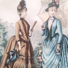 Staloryt kolorowany Paryska Moda La Mode illustrée 1887r