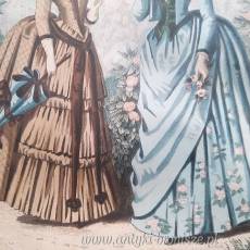 Staloryt kolorowany Paryska Moda La Mode illustrée 1887r