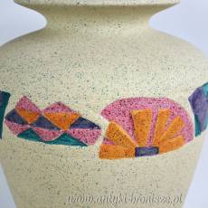 Lampa stołowa ceramiczna podpisana dekoracja geometryczna