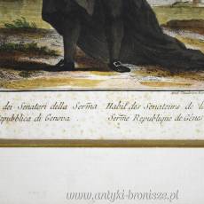 Theodoro Viero miedzioryt kolorowany “Strój Senatora” Wenecja 1787r