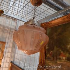 Lampa wiszaca ze szklanym kloszem (bezowo-brazowy) - poz. 3275