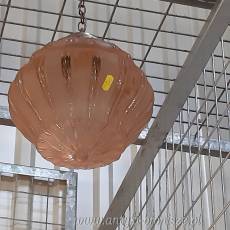 Lampa wiszaca ze szklanym kloszem (bezowo-brazowy) - poz. 3275