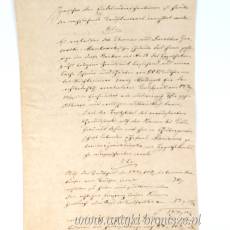 Stary dokument  z Gdańska w języku niemieckim z 1824r