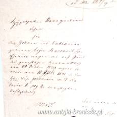 Stary dokument  z Gdańska w języku niemieckim z 1824r
